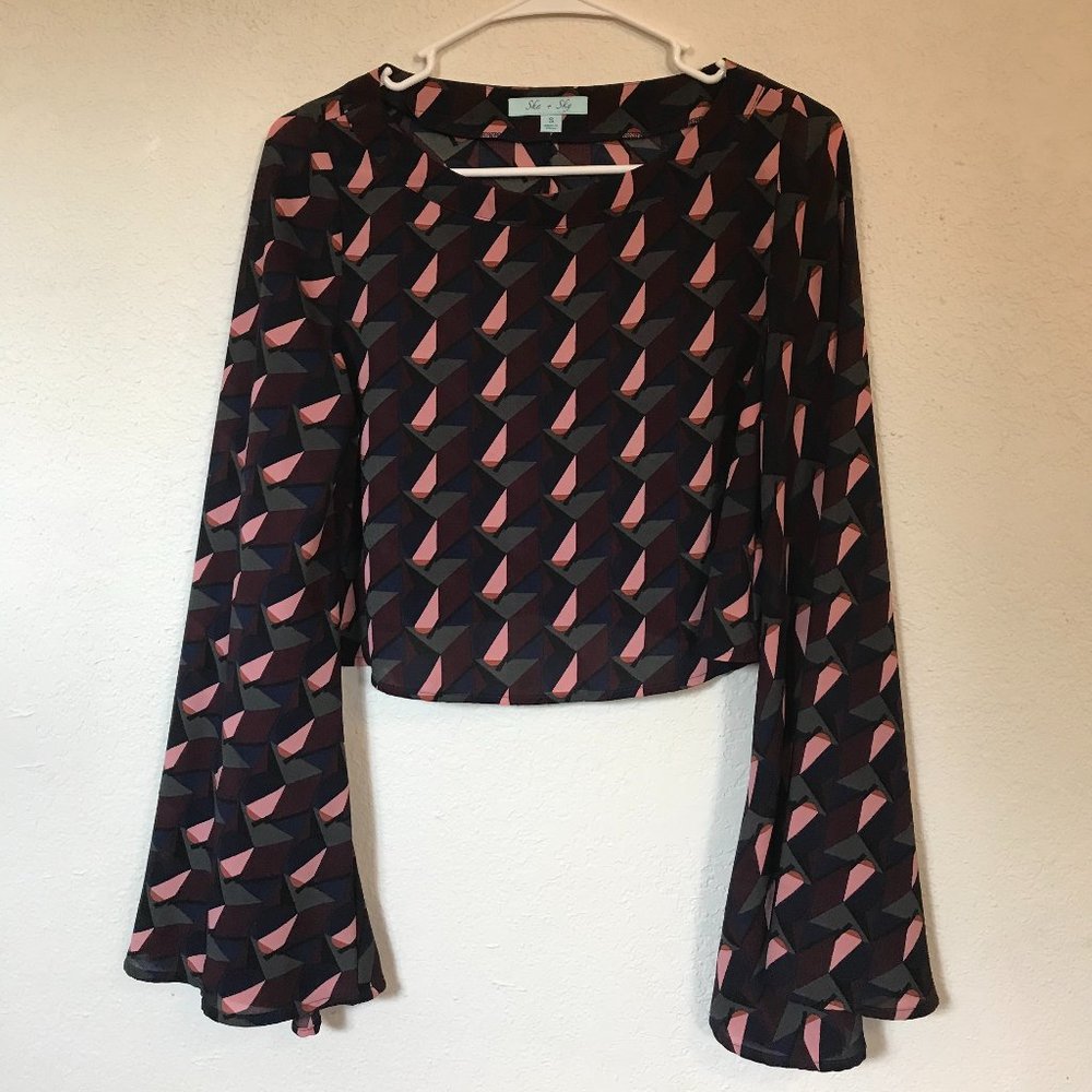 She + Sky Crop Top: Small